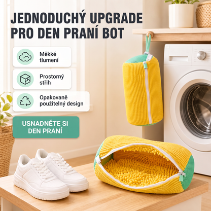 PKNEW®🍇 360° Žinylkový Prací Sáček na Boty👟 – Jemnější praní bez ručního drhnutí, se skrytým zipem pro tenisky, sportovní a dětskou obuv 💕