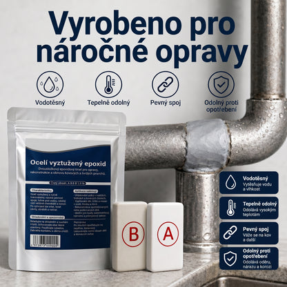 PKNEW®  Ocelí vyztužený epoxidový opravný tmel — Univerzální lepidlo na kov, dřevo a plast🪓