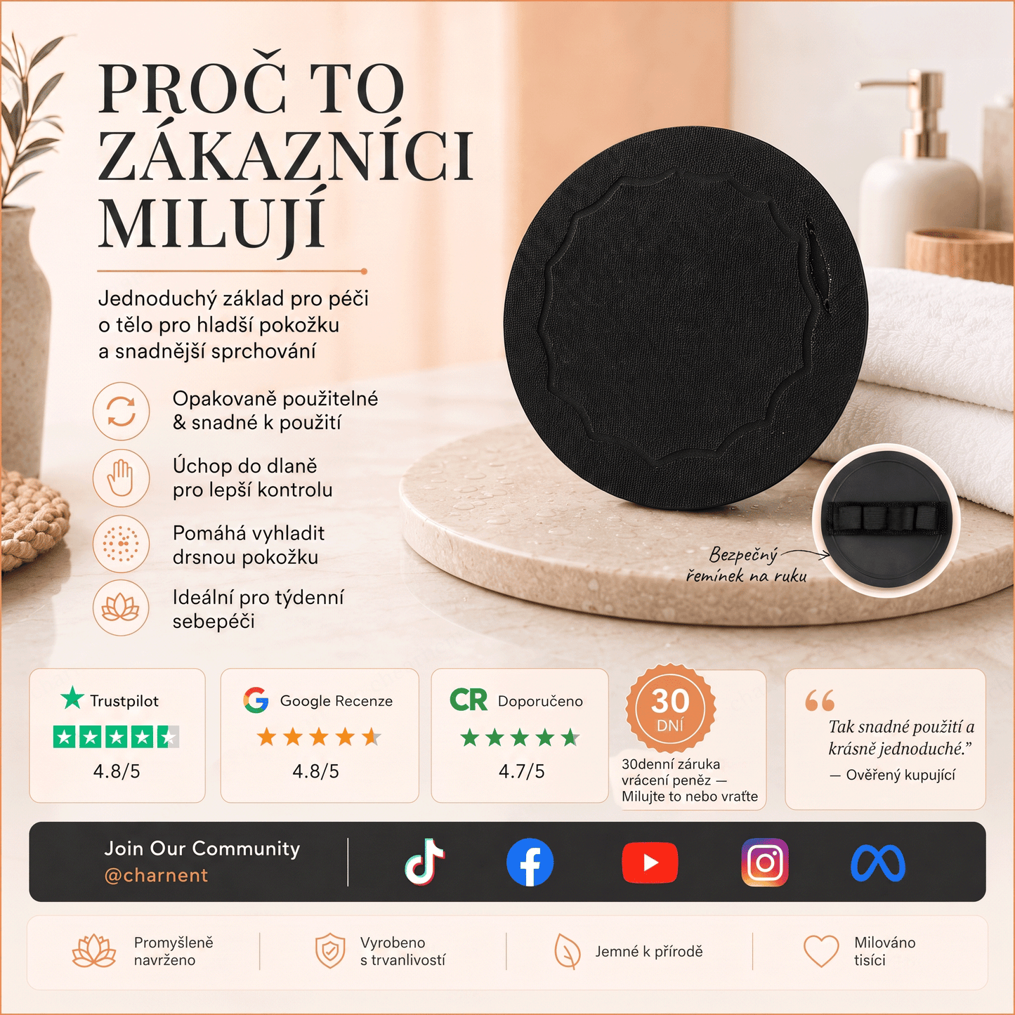 Hloubkově čisticí exfoliační tělové žínky – Jemný odstraňovač odumřelé kůže & SPA koupelnová houba💙