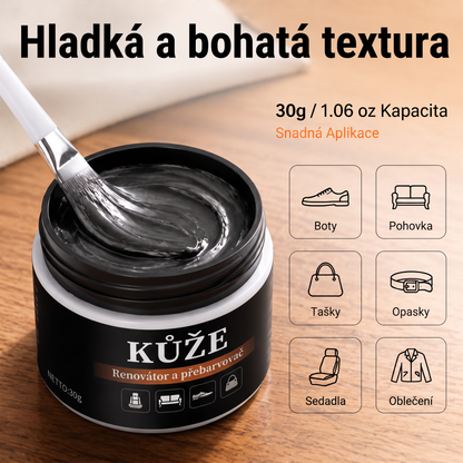 PKNEW®🎨 Intenzivní balzám na obnovu barvy kůže✨ – Oživuje vybledlý vzhled, sjednocuje barvu a pomáhá zakrýt oděrky na botách, sedačkách, kabelkách i autosedačkách 💕