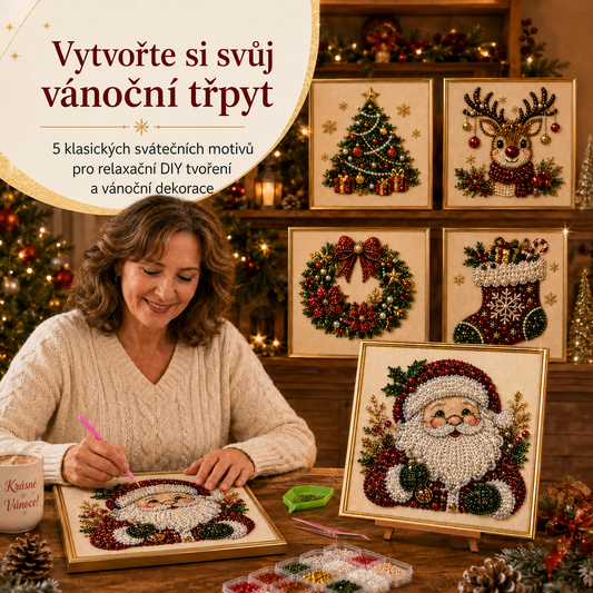 PKNEW®🎄 Vytvořte si vlastní vánoční třpytky 🍇— Sada perleťových diamantových uměleckých ozdob 🎅💎