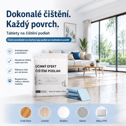 PKNEW® Tablety na mytí podlah – Univerzální čisticí prostředek pro dřevěné povrchy, laminát, dlaždice a stěny v karavanech, s antibakteriálním a osvěžujícím účinkem.💦