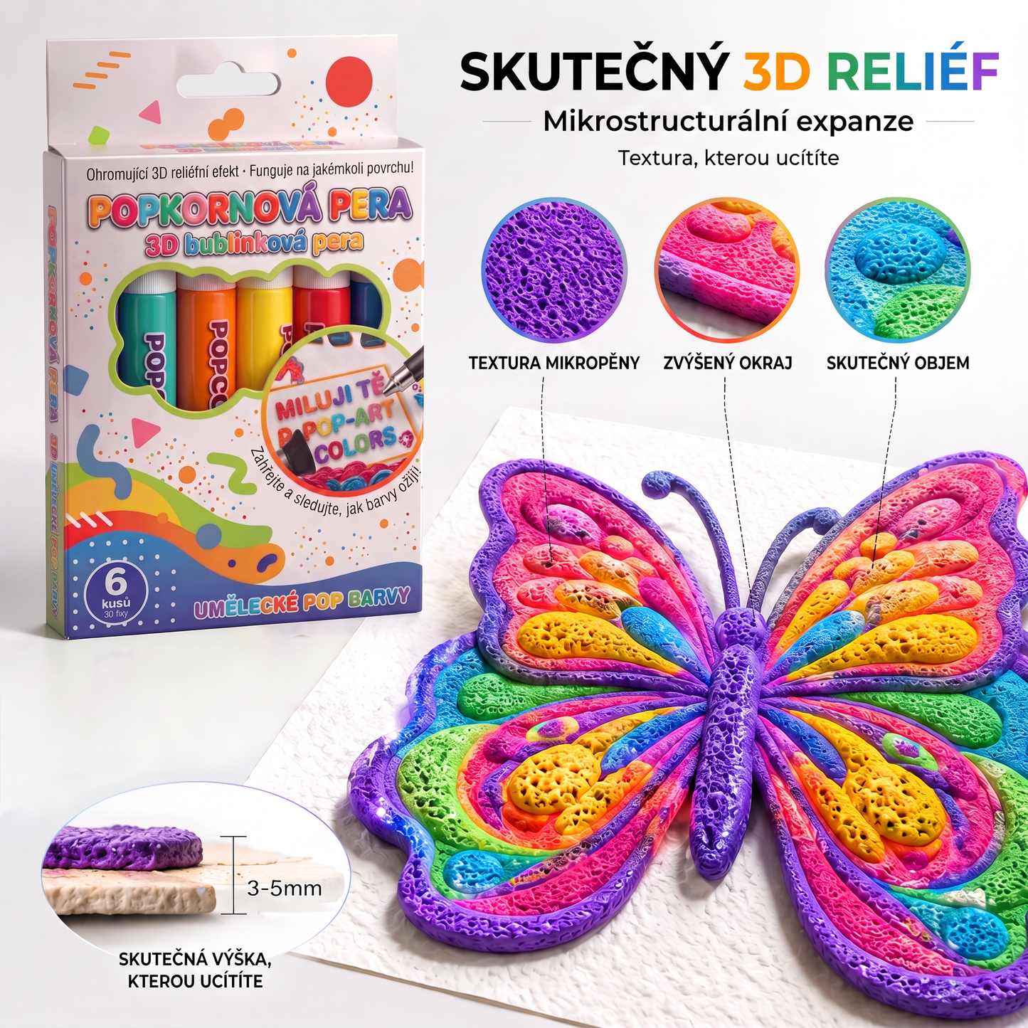 Dnes se slevou 50 % 🔥 | PKNEW® 3D reliéfní umělecké pero🍋 – proměňte obyčejné kresby v působivá prostorová díla 🎨