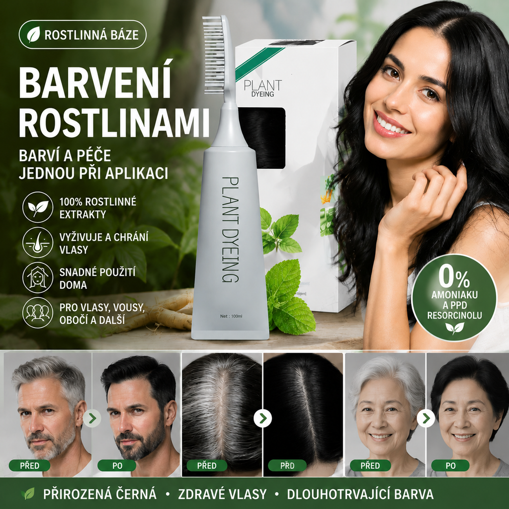 🌿 Vitalisys® 🍇Bylinný hřeben na barvení vlasů – jednodušší cesta k tmavším a upravenějším vlasům 🖤