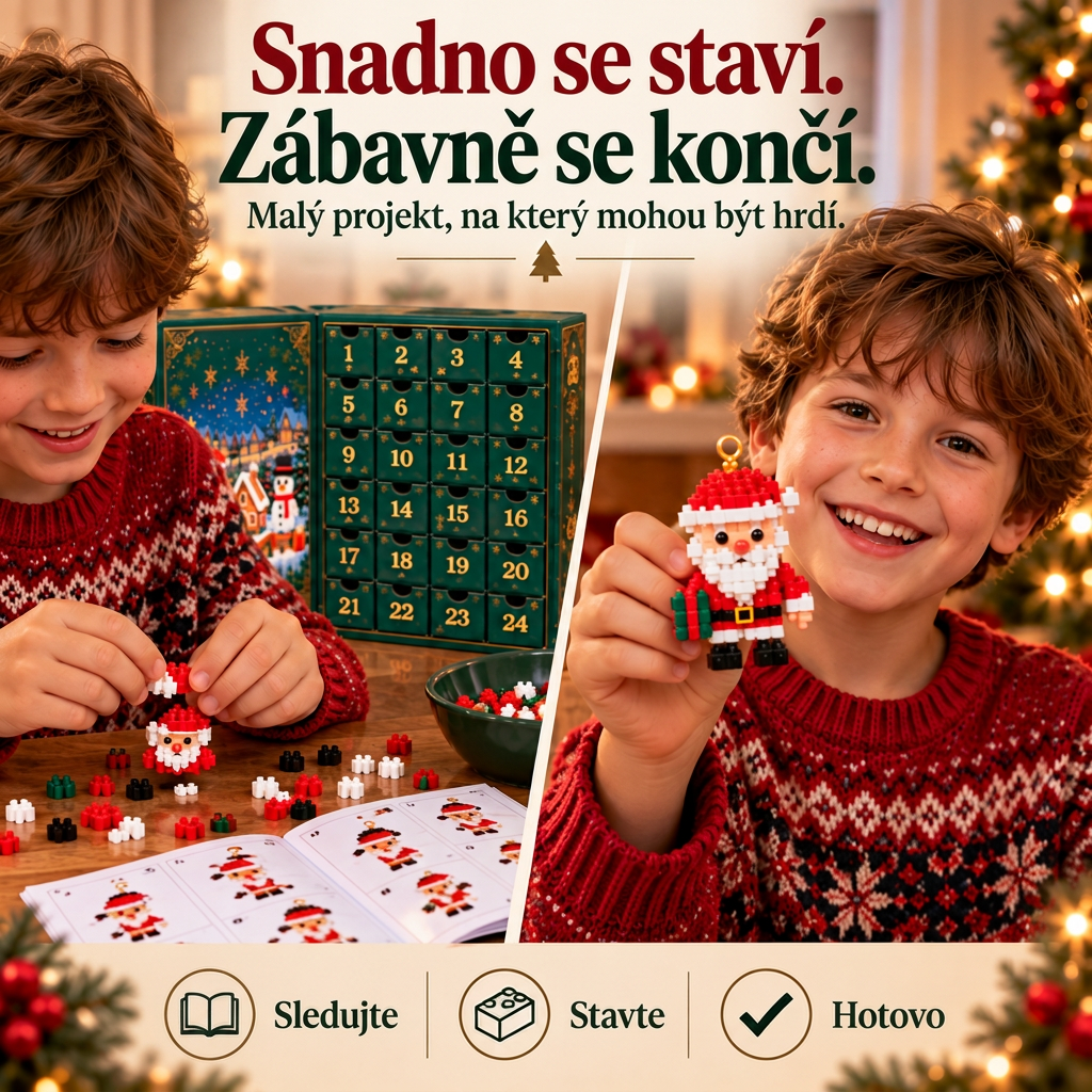 🎅🔥 POSLEDNÍ DEN: 50% SLEVA 🍈 Vánoční stavebnicový adventní kalendář pro celou rodinu! 💎