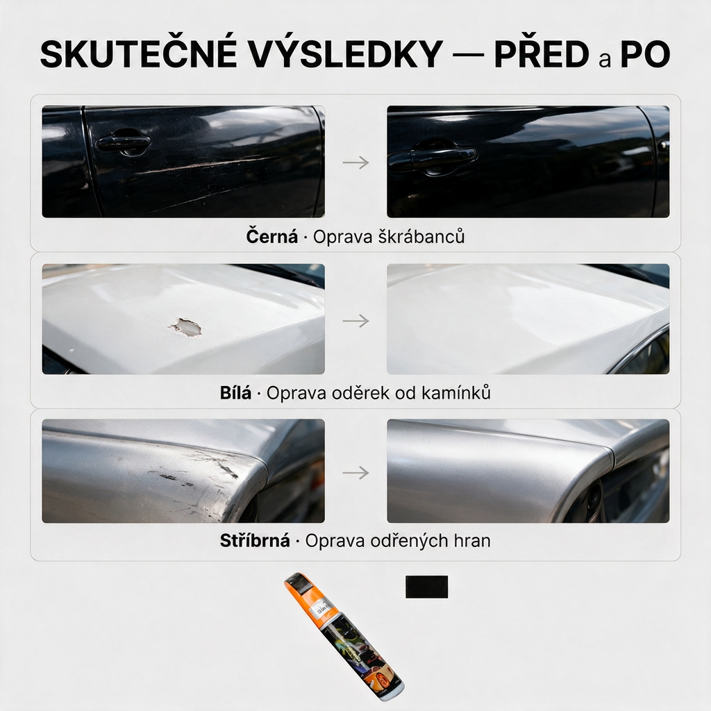 PKNEW®🚘 Opravné pero na autolak✨ – Rychlé zakrytí drobných škrábanců, oděrek a míst s odloupnutým lakem bez návštěvy servisu