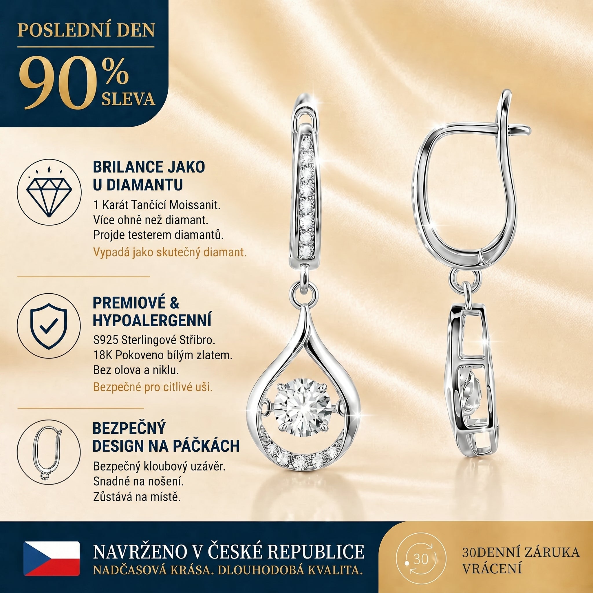 Náušnice – Klasické stříbro S925