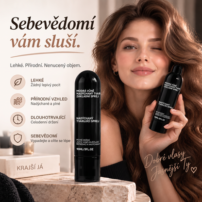 Vitalisys® 🍇Tvarovací sprej pro objem vlasů Fluffy Hair – Lehký sprej pro objem od kořínků a přirozený pohyb s broskvovou vůní 💎