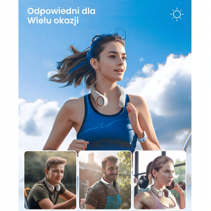 ❄️Přenosný ventilátor na krk PKNEW®🍈, bezlopatkový osobní ventilátor, hands-free chlazení pro venkovní použití i do kanceláře 💕