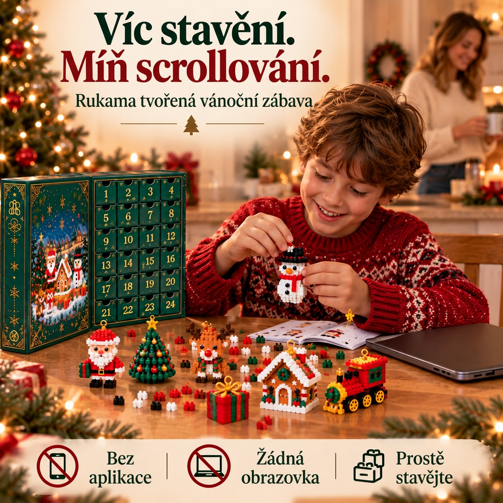 🎅🔥 POSLEDNÍ DEN: 50% SLEVA 🍈 Vánoční stavebnicový adventní kalendář pro celou rodinu! 💎