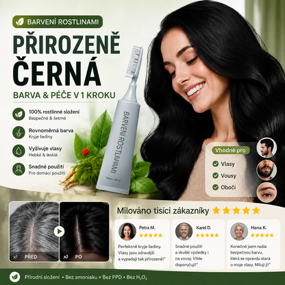 🌿 Vitalisys® 🍇Bylinný hřeben na barvení vlasů – jednodušší cesta k tmavším a upravenějším vlasům 🖤