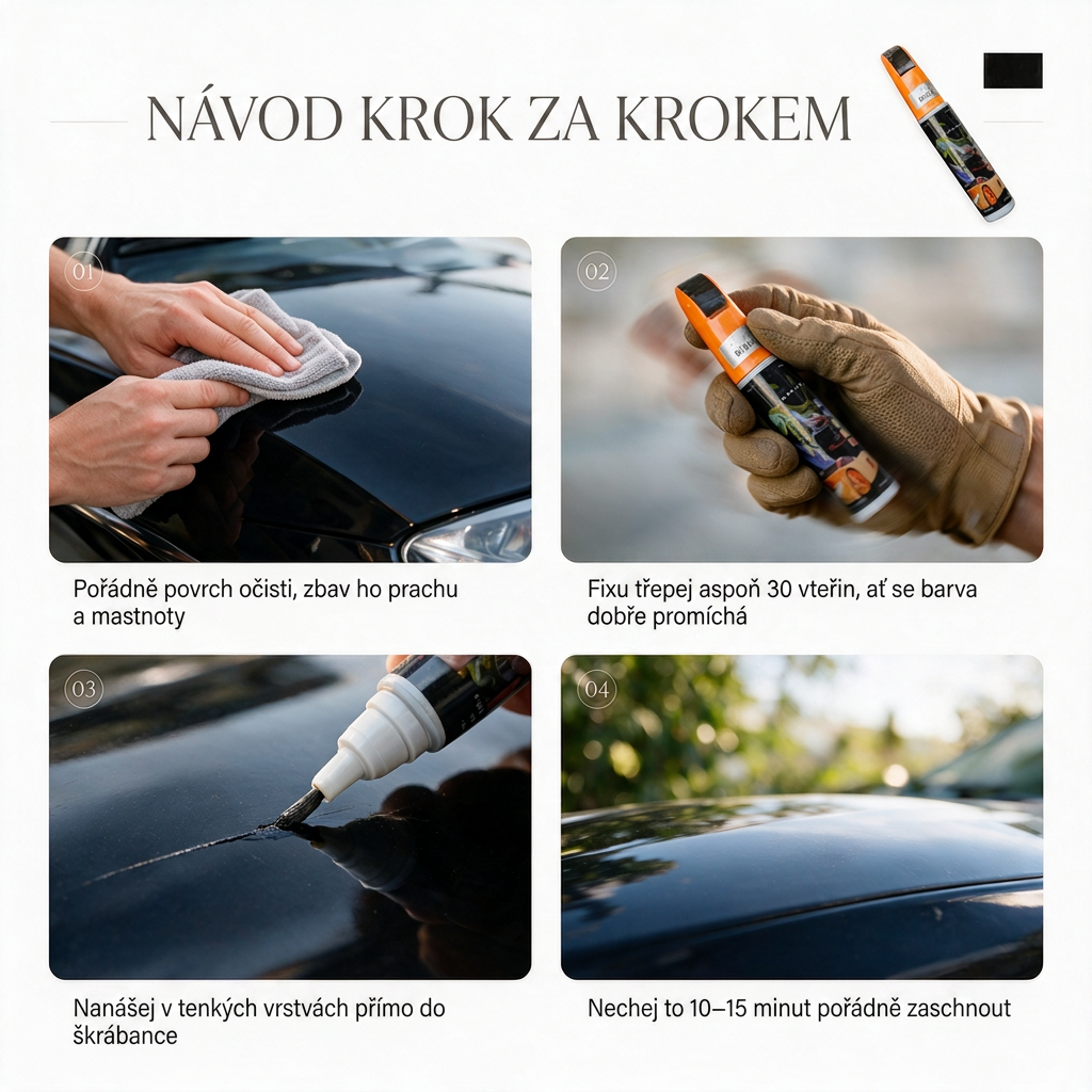 PKNEW®🚘 Opravné pero na autolak✨ – Rychlé zakrytí drobných škrábanců, oděrek a míst s odloupnutým lakem bez návštěvy servisu