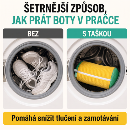 PKNEW®🍇 360° Žinylkový Prací Sáček na Boty👟 – Jemnější praní bez ručního drhnutí, se skrytým zipem pro tenisky, sportovní a dětskou obuv 💕
