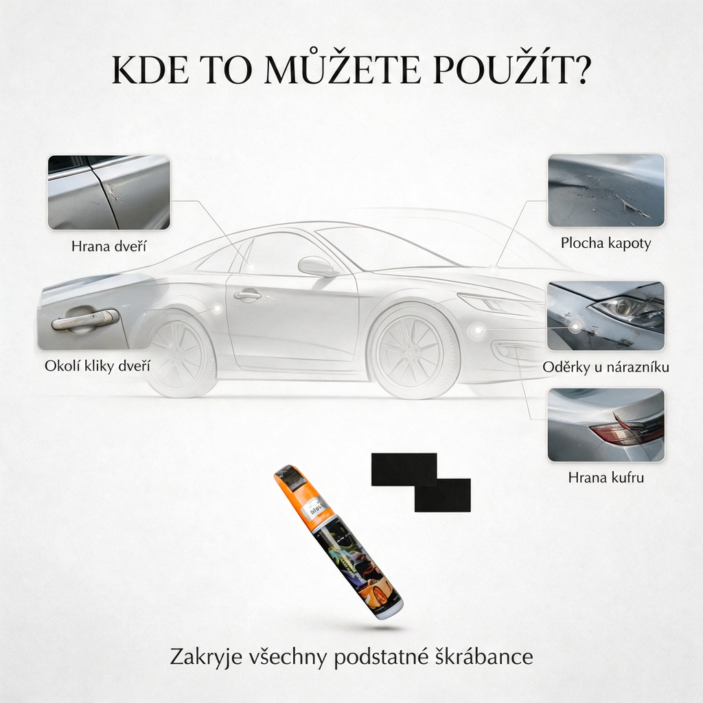 PKNEW®🚘 Opravné pero na autolak✨ – Rychlé zakrytí drobných škrábanců, oděrek a míst s odloupnutým lakem bez návštěvy servisu