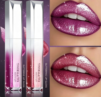 Sparkling Finish Metallic Liquid Lip Kit | 2-Piece Waterproof Shimmering Lip Glow Duo for High-Shine Glam