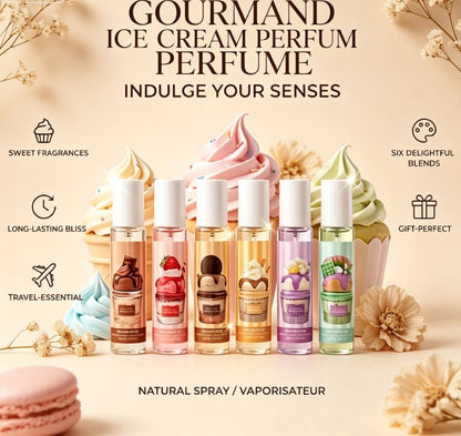 Sweet Vanilla Cake & Chocolate Perfume Set | 6pcs Long-Lasting Alcohol-Free Hair Mist Kit | Cute Travel Size Cologne for Women